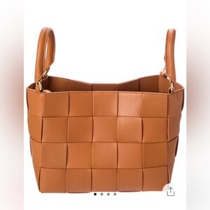 J. McLaughlin Woven Leather Tote in Tan